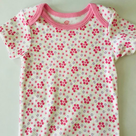 okie dokie One Pieces Baby Girl 3pk Bodysuit Set Elephant Pink